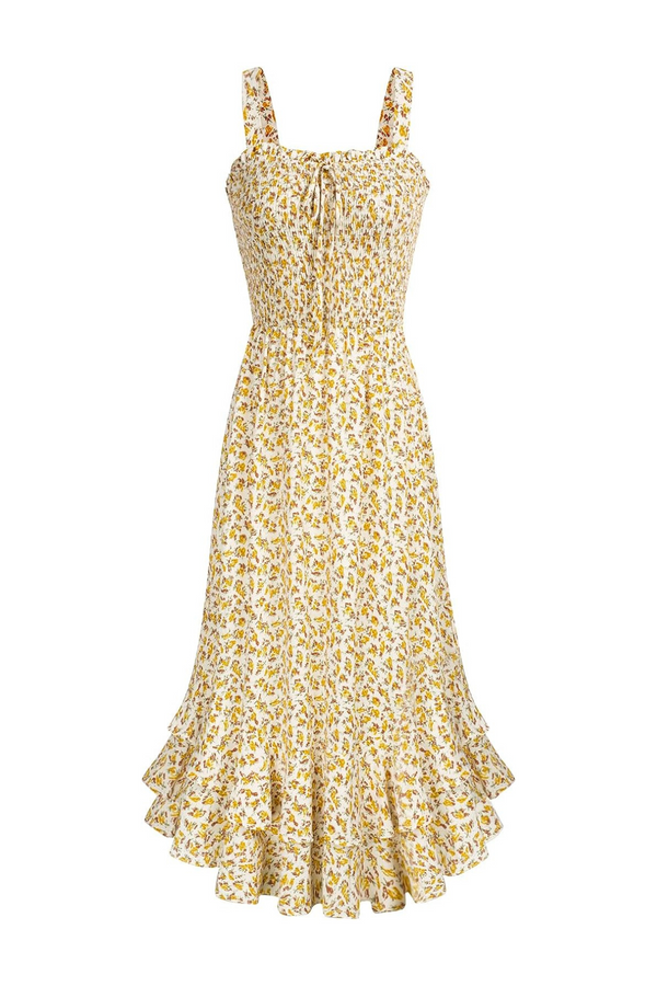 Positano Floral Maxi Dress - Yellow