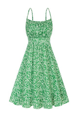 Amalfi Floral Flare Mini Dress - Green