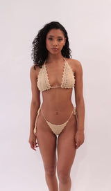 Bali Crochet Bikini Bottom - Beige