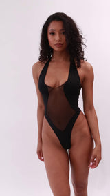 Zendaya Mesh One-Piece Bikini - Black