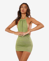 Tulum Backless Mini Dress - Green - naliaswim