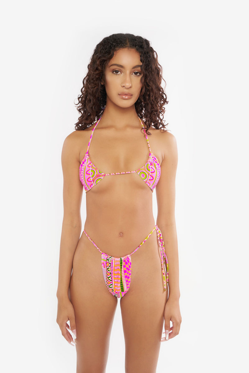 Playa Bikini Top - Pink Multi - naliaswim